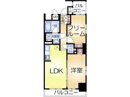 リーガル北心斎橋PL(2LDK/8階)の間取り写真