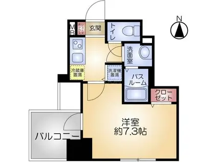 プランドール大手前レジデンスPL(1K/3階)の間取り写真