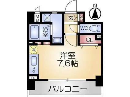 ジュネーゼ野田エコールPL(ワンルーム/地下階)の間取り写真