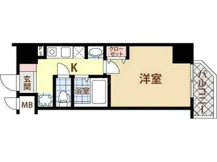 ラナップスクエア大阪城西PL(1K/6階)の間取り写真