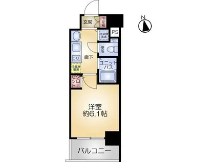 プレサンス天神橋ディオレPL(1K/8階)の間取り写真