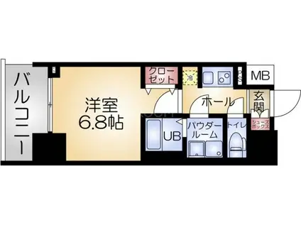 サムティ江戸堀ASUNTPL(1K/地下階)の間取り写真