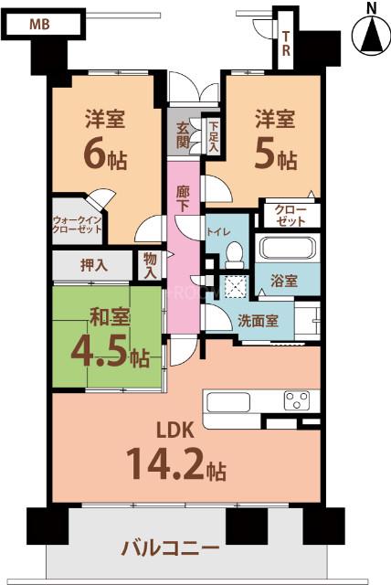 サンフェスタPL(3LDK/地下階)の間取り写真