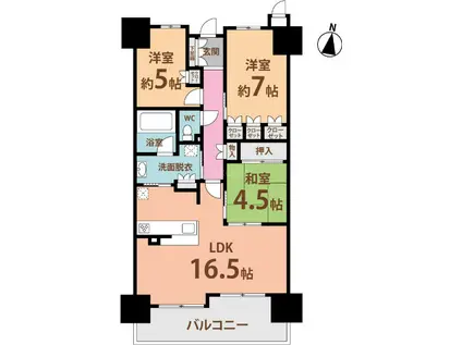 シャリエ新大阪PL(3LDK/地下階)の間取り写真