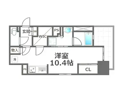 ザ・大阪レジデンス備後町FNA(ワンルーム/地下階)の間取り写真