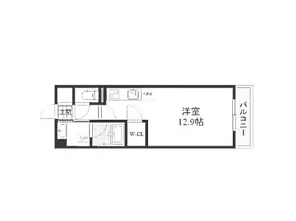 アービングウエスト大阪・大和田スクエアFNA(1K/地下階)の間取り写真