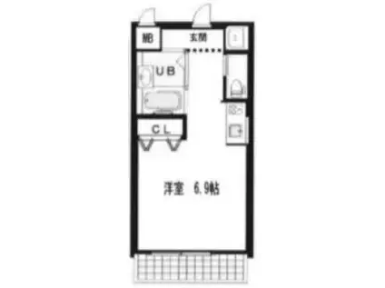 シエテ矢田PL(1K/3階)の間取り写真