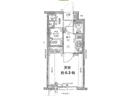 レジデンス上町台FNA(1K/地下階)の間取り写真