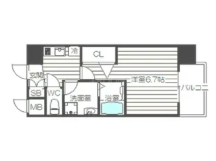 インザグレイス梅田北FNA(1K/地下階)の間取り写真