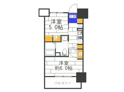 エステムプラザ大阪城パークフロントFNA(2K/地下階)の間取り写真
