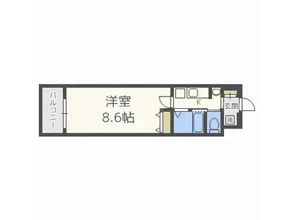 アドバンス難波ウインズFNA(1K/地下階)の間取り写真