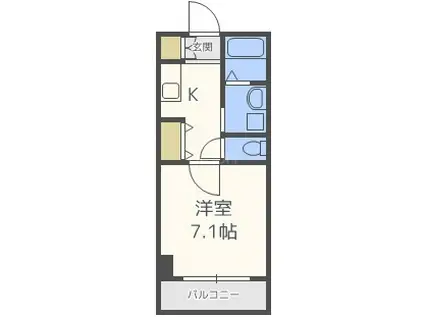 スワンズ難波パークビューFNA(1K/地下階)の間取り写真