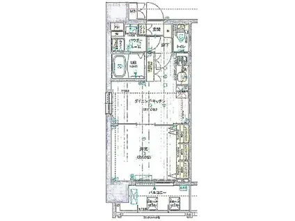 クリスタルグランツ谷町FNA(1DK/地下階)の間取り写真