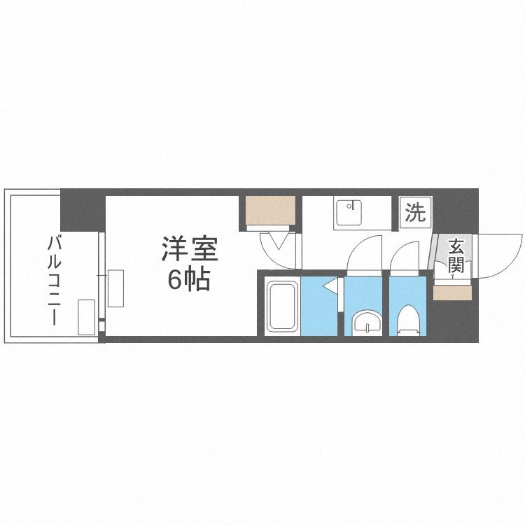 エグゼ江坂UMM(1K/地下階)の間取り写真