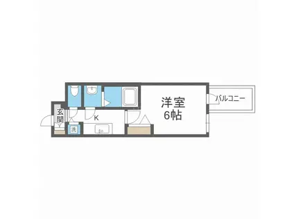 プレサンス心斎橋クオーレFNA(1K/地下階)の間取り写真