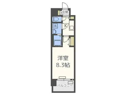 ララプレイス森ノ宮ベーネFNA(1K/地下階)の間取り写真