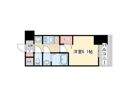 プレサンス新大阪ストリームFNA(1K/地下階)の間取り写真