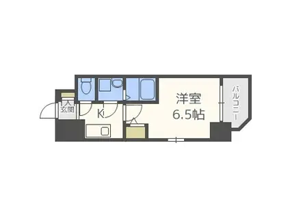 エスリード新福島UMM(1K/地下階)の間取り写真