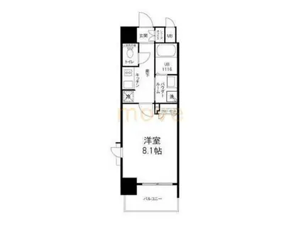 エイペックスみなとCENTRAL AVENUEUMM(1K/地下階)の間取り写真