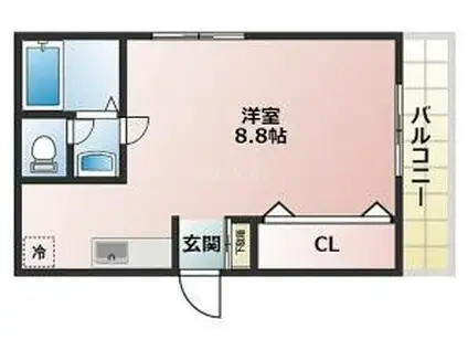 シーズ天王寺真田山UMM(ワンルーム/地下階)の間取り写真