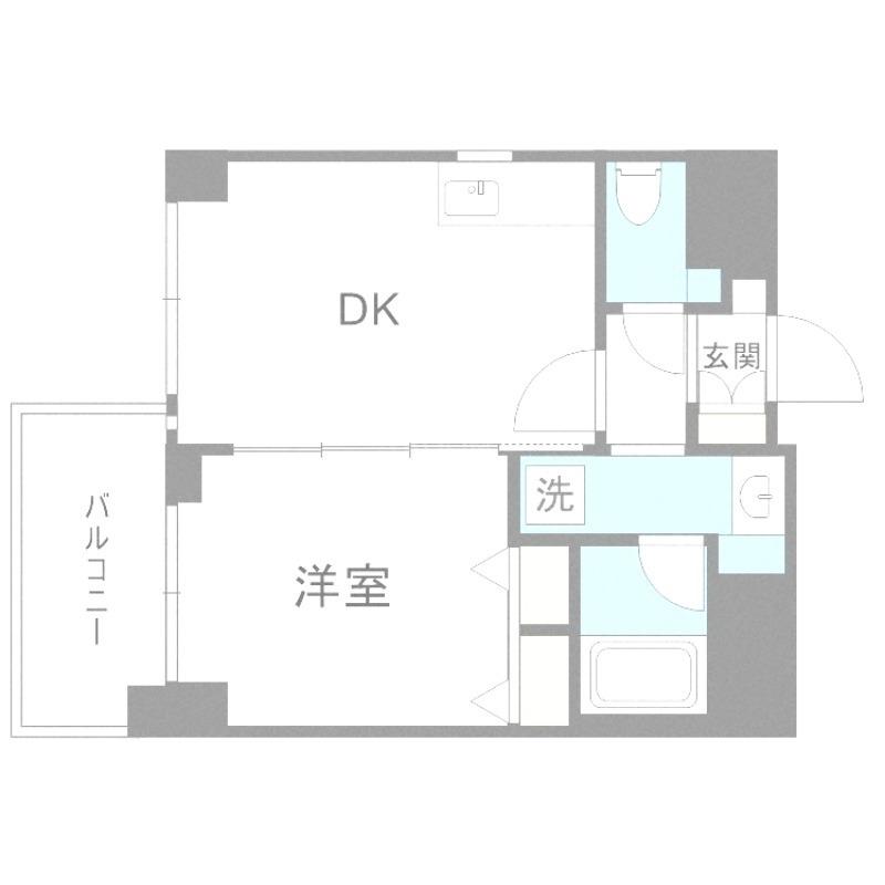 エステムコート難波ⅥエントUMM(1DK/地下階)の間取り写真