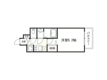 プレサンスOSAKA三国ネオスUMM(1K/地下階)の間取り写真