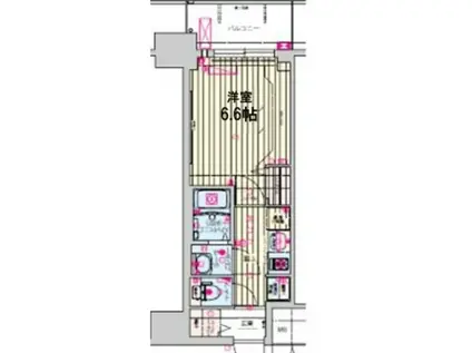 プレサンス天王寺ノースヴィアーレUMM(1K/地下階)の間取り写真