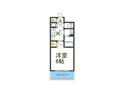レジュールアッシュOSAKAデイフィールUMM(1K/地下階)の間取り写真