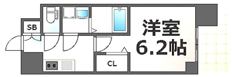 エスリード大阪CENTRAL AVENUEFNA(1K/地下階)の間取り写真