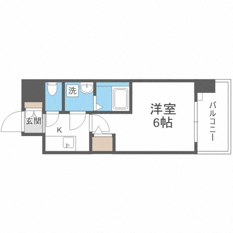 エスリード弁天町ポートヴィラUMM(1K/地下階)の間取り写真