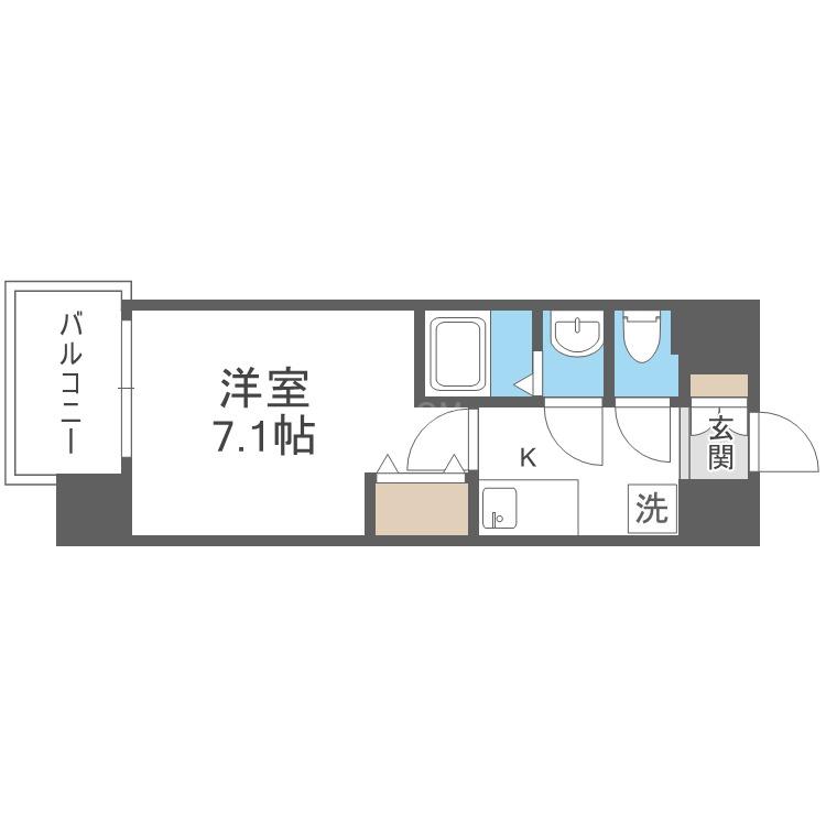 リヴィアス大阪ヴェリテUMM(1K/地下階)の間取り写真