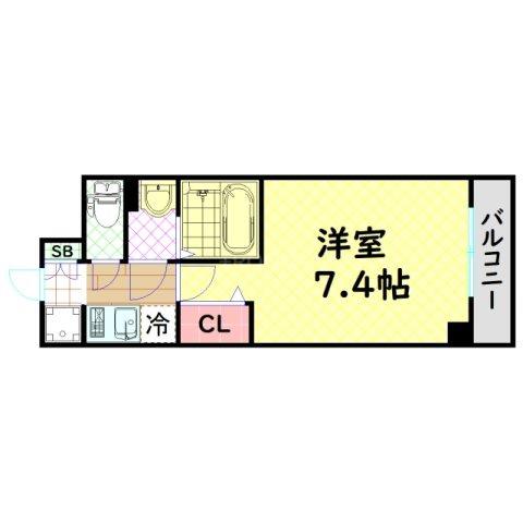 ファステート難波デラックスUMM(1K/地下階)の間取り写真