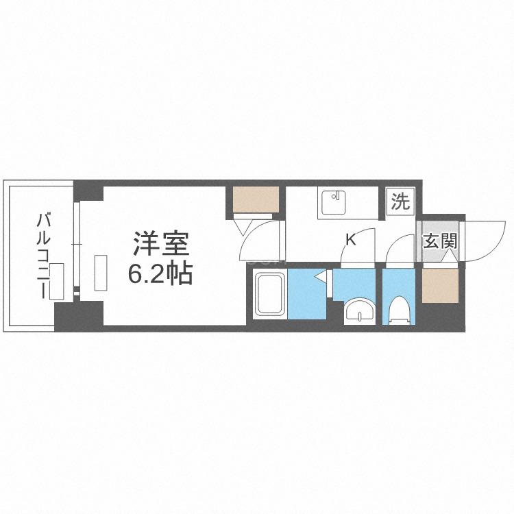 プレサンス堺筋本町ディスティニーUMM(1K/地下階)の間取り写真