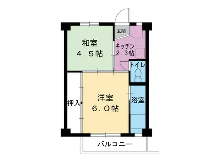 ビレッジハウス上田2号棟(2K/1階)の間取り写真