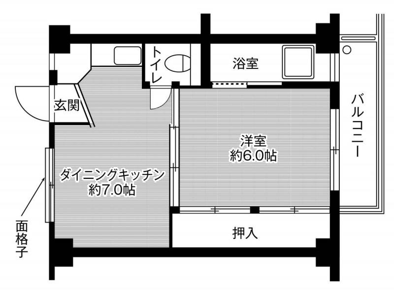 ビレッジハウス北今 1号棟(1DK/4階)の間取り写真
