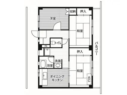 ビレッジハウス公郷6号棟(3DK/1階)の間取り写真