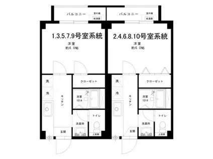 ビレッジハウス高花平4号棟(1K/2階)の間取り写真