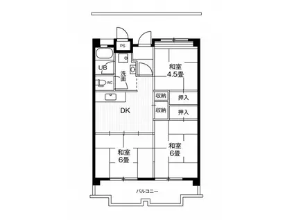 ビレッジハウス一宮タワー2号棟(3DK/3階)の間取り写真