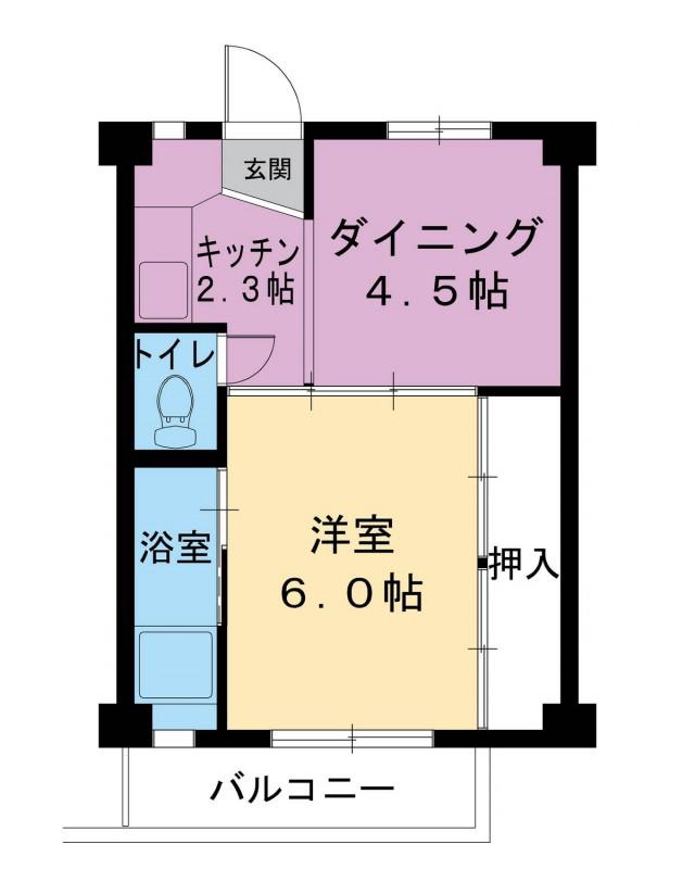 ビレッジハウス水島 4号棟(1DK/1階)の間取り写真