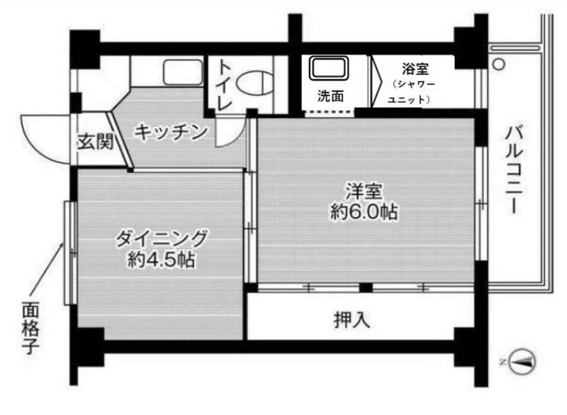 ビレッジハウス加田 1号棟(1DK/3階)の間取り写真