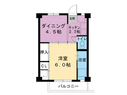 ビレッジハウス滝山4号棟(1DK/3階)の間取り写真