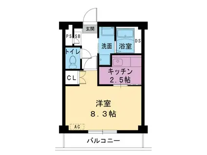 ビレッジハウス沼小柳 4号棟(1K/4階)の間取り写真