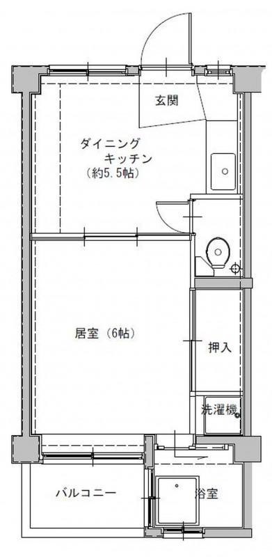 ビレッジハウス葛ノ葉 8号棟(1DK/4階)の間取り写真