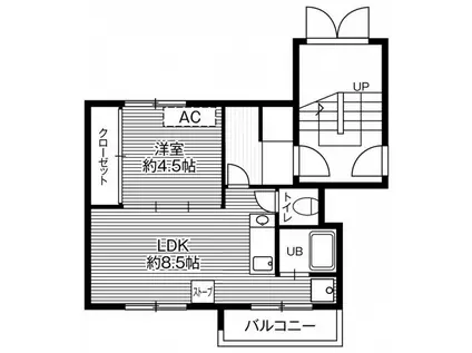 ビレッジハウス福住4号棟(1LDK/1階)の間取り写真