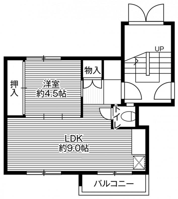 ビレッジハウス手稲3号棟(1LDK/2階)の間取り写真