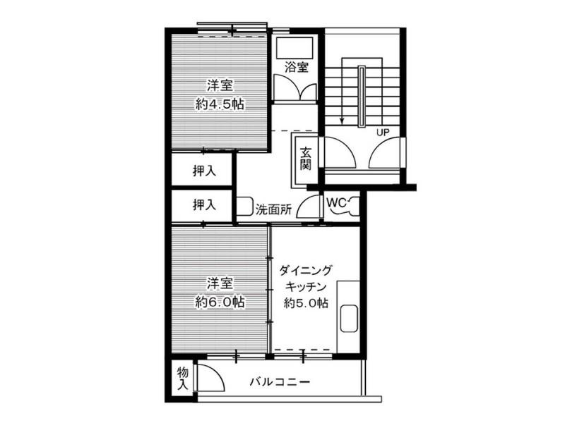 ビレッジハウス笹川27号棟(2DK/2階)の間取り写真