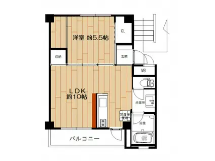 ビレッジハウス小野田第二2号棟(1LDK/1階)の間取り写真