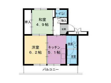 ビレッジハウス石岡1号棟(1LDK/4階)の間取り写真
