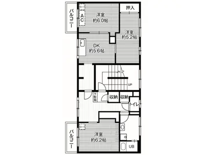 ビレッジハウス野幌10号棟(2LDK/3階)の間取り写真