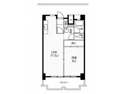 ビレッジハウス一宮タワー1号棟(1LDK/6階)の間取り写真